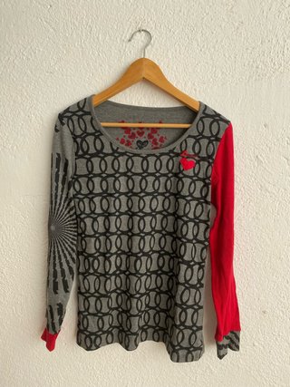 Jersey Desigual Gris y Rojo
