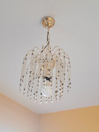 Lámpara de techo con lágrimas de cristal