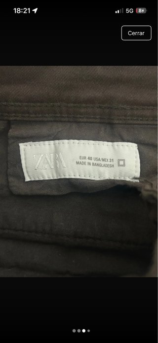 Pantalones cargo Zara marrones