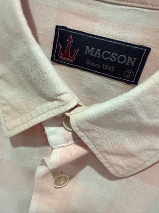 Camisa MACSON Rosa y Blanca Talla M