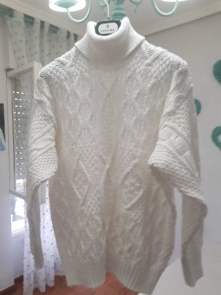 Jersey de punto grueso blanco