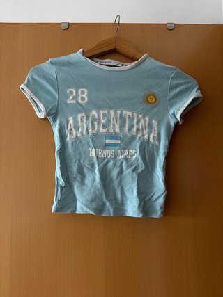 Camiseta Bershka Argentina Azul Talla XS