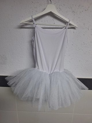 Tutú de ballet blanco 10-12 años