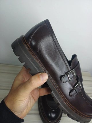 Mocassini Doppia Fibbia Marrone Tg 44