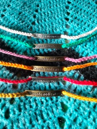 Pulsera de Crochet con Frase