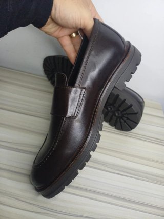 Mocassini marrone doppia fibbia uomo tg 43