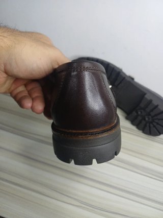 Mocassini marrone doppia fibbia uomo tg 43