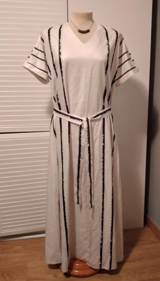 Vestido Holgado Blanco y Negro Talla S