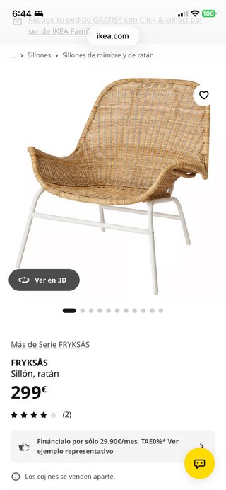 Poltrona FRYKSÅS in rattan di IKEA