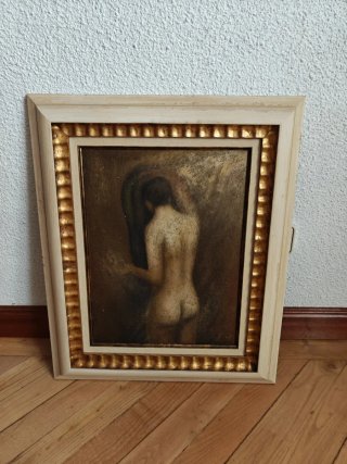 Cuadro Antiguo con Marco Dorado