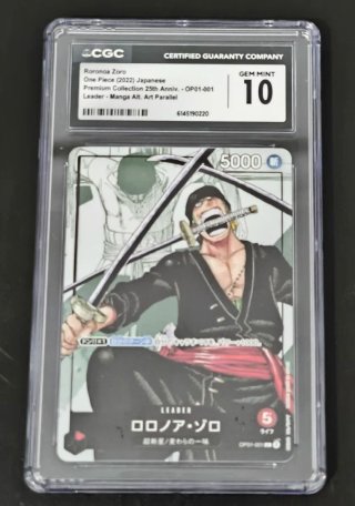 Carta One Piece Zoro OP01-001 25th Anniv. CGC 10