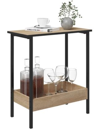 OCASIÓN.Mesa Auxiliar Madera y Metal Estilo Indust