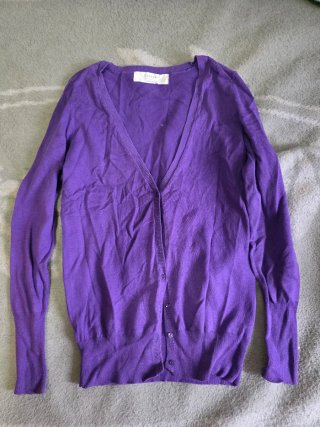 Chaqueta punto ZARA morada Talla M