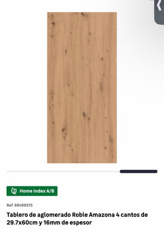 2 Tableros Aglomerado Roble Amazona 29.7x60cm