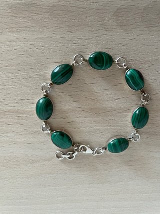 Pulsera de Plata y Malaquita