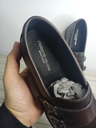 Mocassini uomo doppia fibbia marrone Tg 41