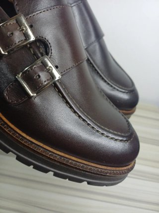 Mocassini uomo doppia fibbia marrone Tg 41