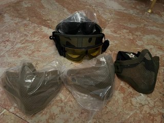 Pack Protección Airsoft: Gafas y 3 Máscaras