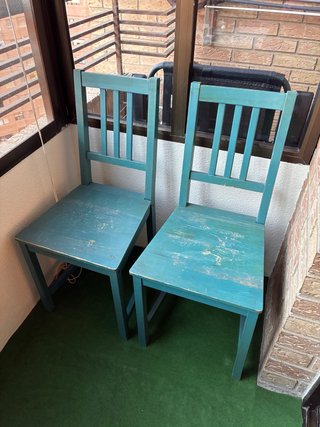 4 Sillas de Madera Vintage