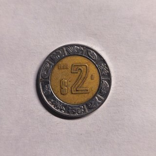 Moneda México 2 Pesos 1998