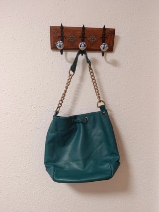Bolso vintage verde azulado