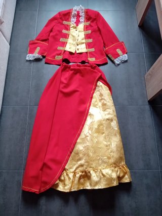 Disfraz de Dama de Época Rojo y Dorado