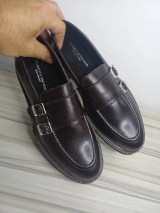 Mocassini doppia fibbia marrone tg 39