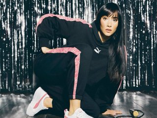 Conjunto Puma Aitana Negra y Rosa