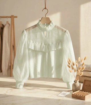 Blusa Zara S Transparencias Volantes
