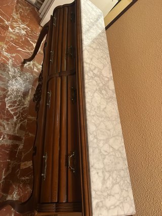 Consola de recibidor de madera y mármol Negociable