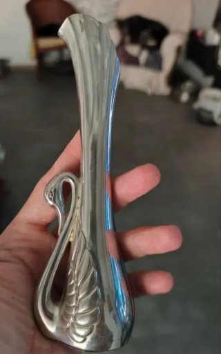 Jarrón Decorativo Cisne Plateado