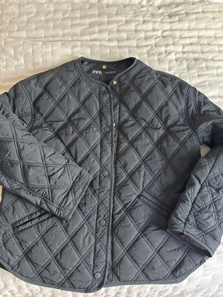 Abrigo Acolchado Negro Zara