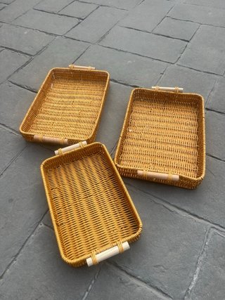 Set de 3 Bandejas de Ratán