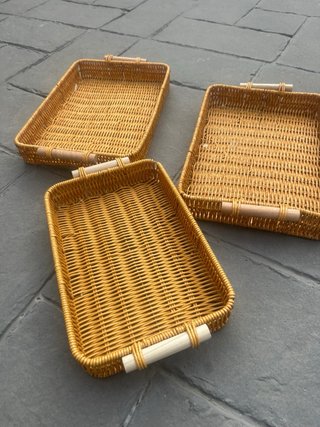Set de 3 Bandejas de Ratán