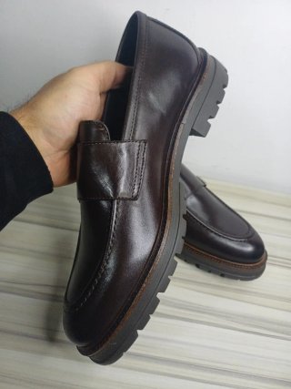 Mocassini uomo doppia fibbia marrone Tg 42