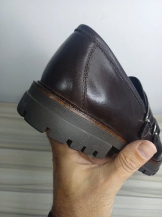 Mocassini uomo doppia fibbia marrone Tg 42