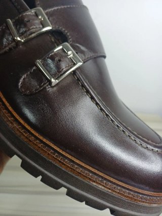Mocassini uomo doppia fibbia marrone Tg 42