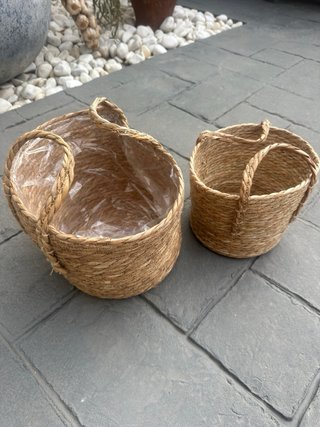 Set de 2 cestas de yute