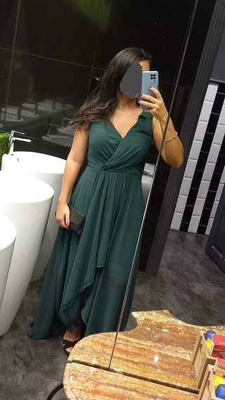 Vestido de fiesta verde oscuro