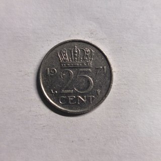 Moneda 25 Cent 1971 Países Bajos