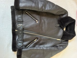 Chaqueta Zara Piel Forrada Pelito Negra