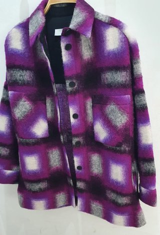 Sobrecamisa Iro Lana Morado y Negro