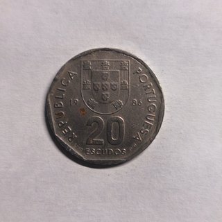 Moneda Portugal 20 Escudos 1986
