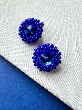 Orecchini Bubble blu elettrico