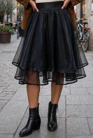 Falda Midi Negra, T- 38