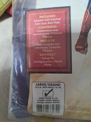 Disfraz Capitana Marvel Talla 8-10 Años