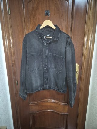 Chaqueta Tejana Pull&Bear Negra Talla M