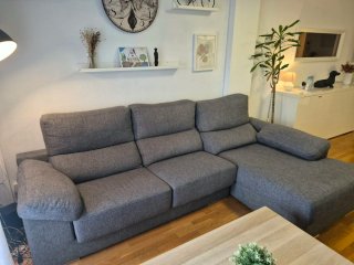 Sofá Chaiselongue Noemi XL Gris Tela