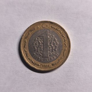 Moneda 1 Lira Turca 2009