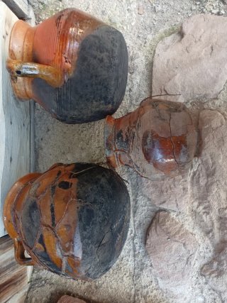 Lote de 3 Ollas de Barro Antiguas
